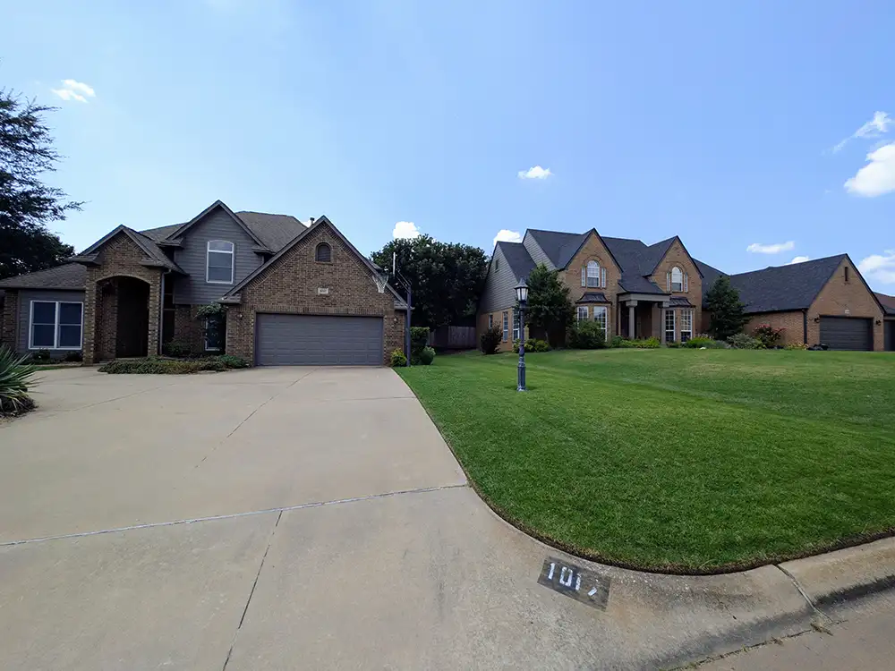 a house with a maintained lawn